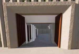 Thiết kế cửa cổng mở tự động tầng hầm nhà để xe