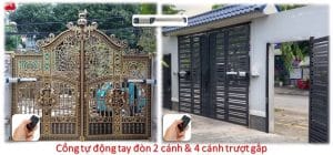 Mô tơ cổng tự động tay đòn mở 2 cánh và 4 cánh trượt gấp