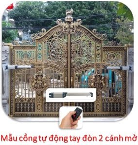 Mẫu cổng mở tự động âm sàn 2 cánh